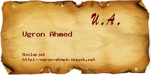 Ugron Ahmed névjegykártya
